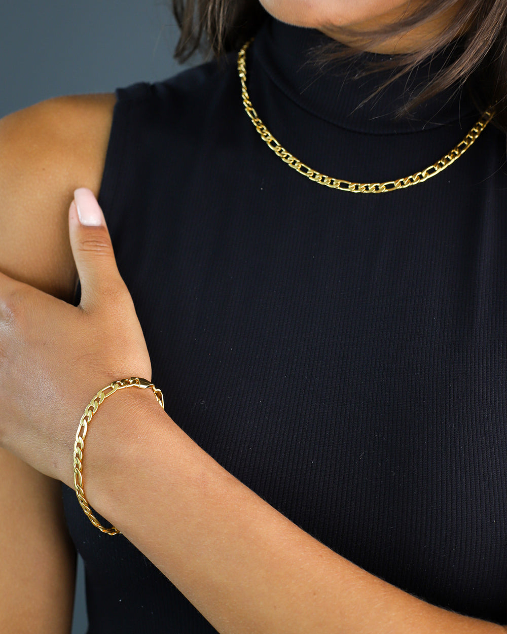 CLEAN FIGARO BRACELET. - 5MM GOLD