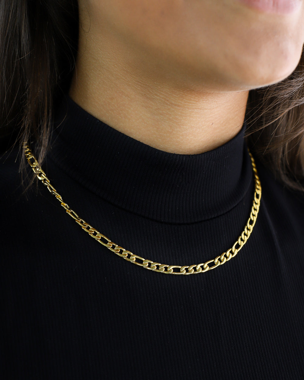 CLEAN FIGARO CHAIN. - 5MM GOLD