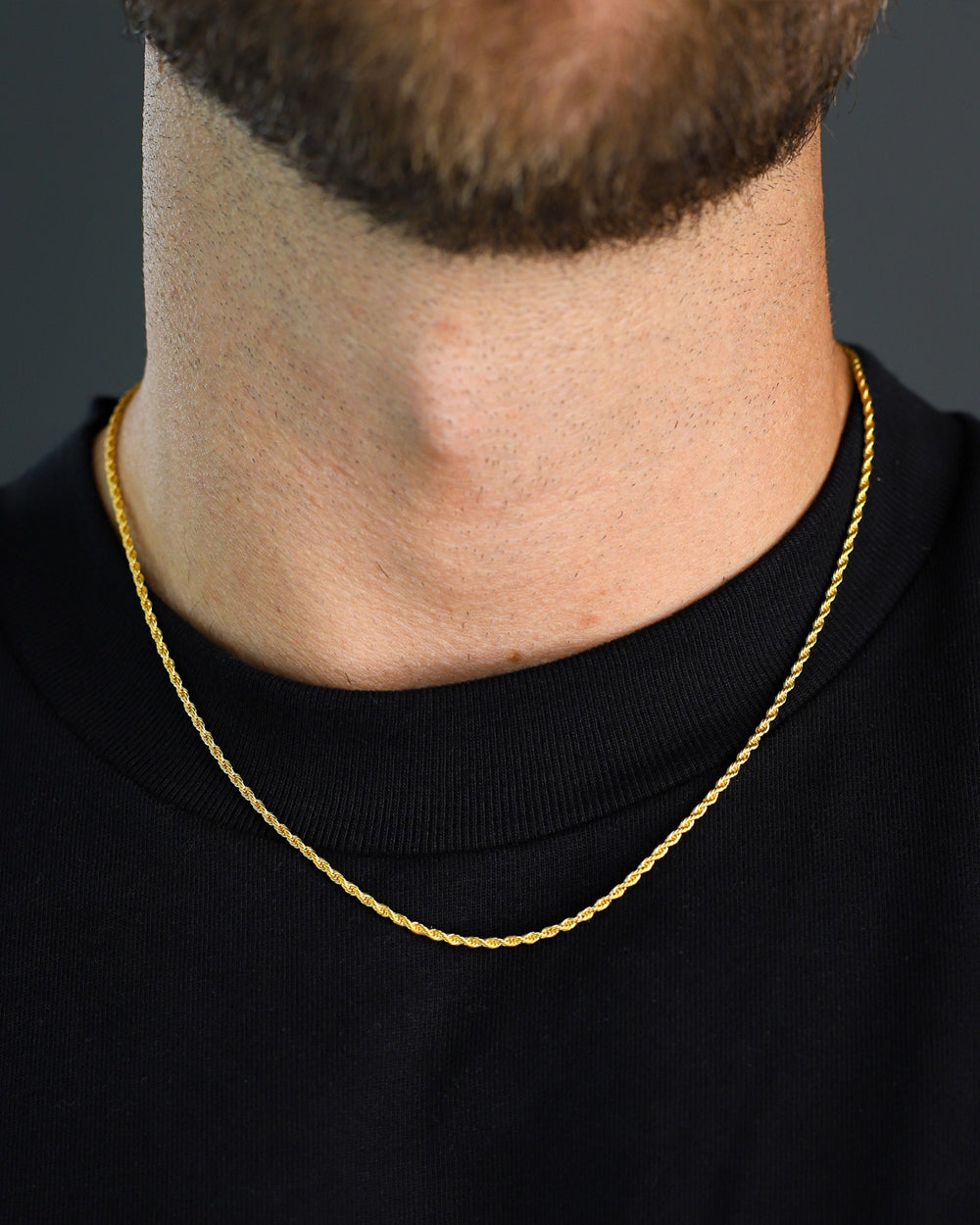 CLEAN ROPE CHAIN. - 2MM GOLD