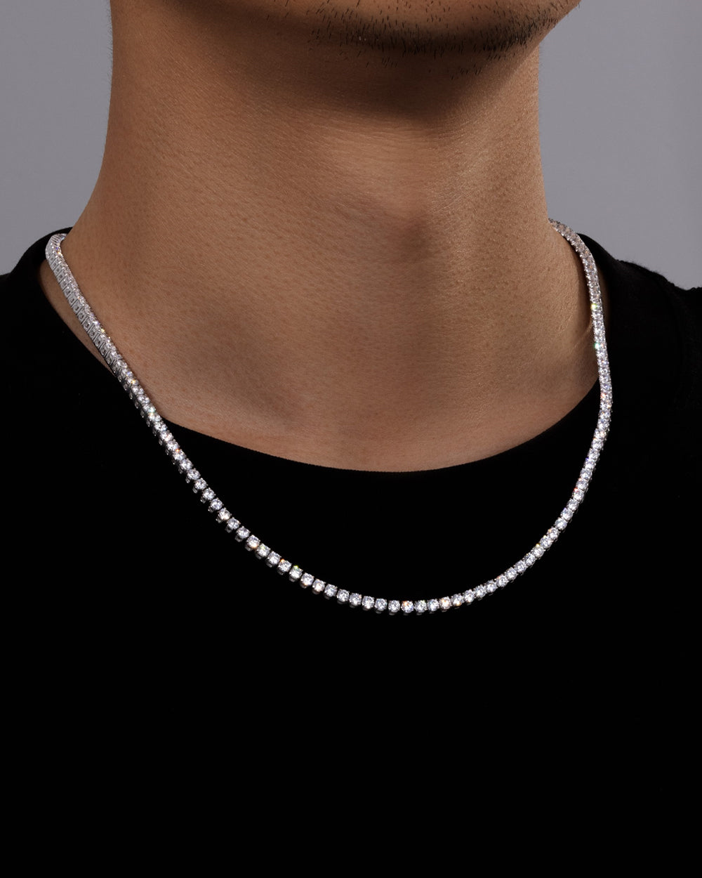 MOISSANITE TENNIS CHAIN. - 3MM