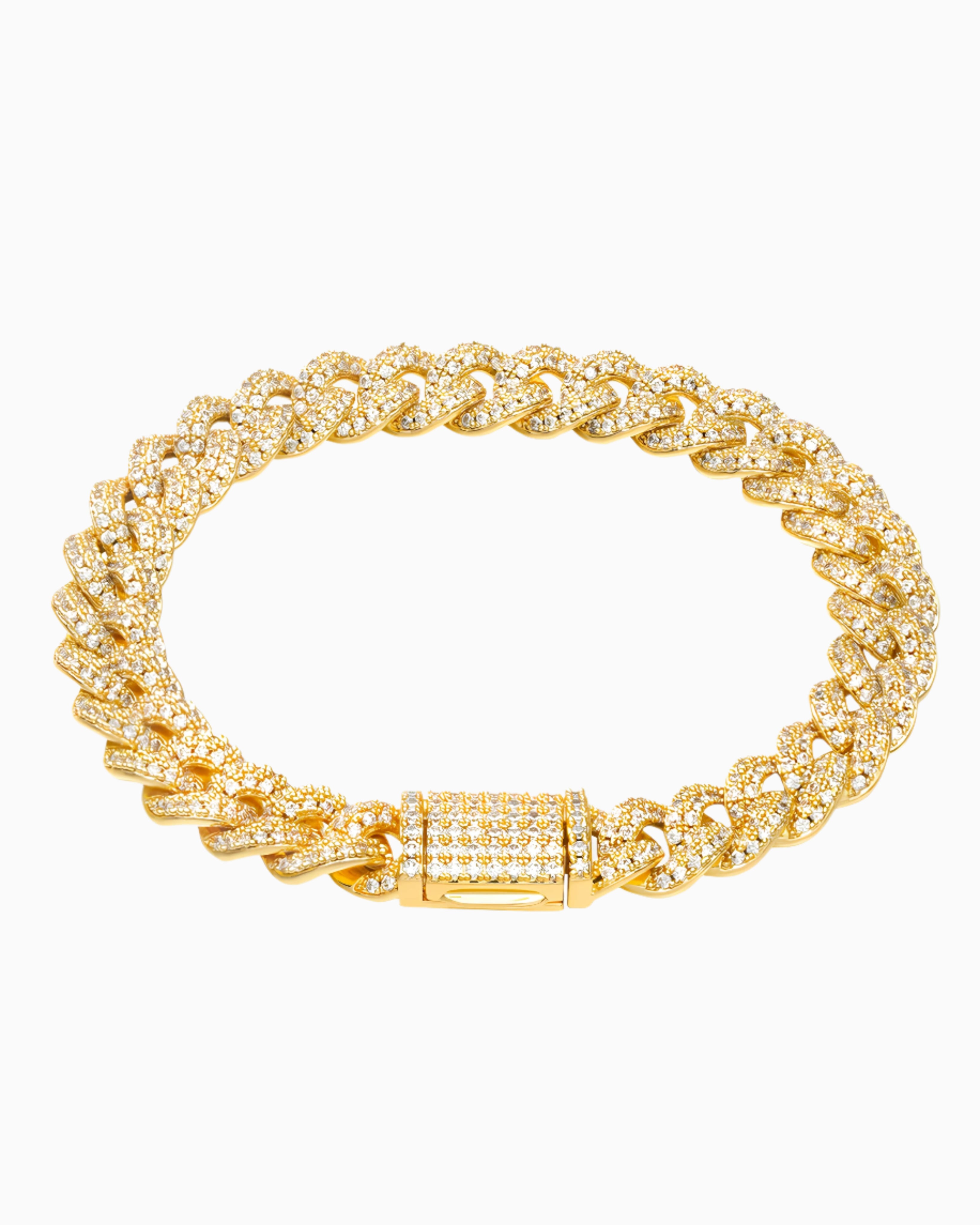 ICED CUBANA BRACELET. - 8MM GOLD