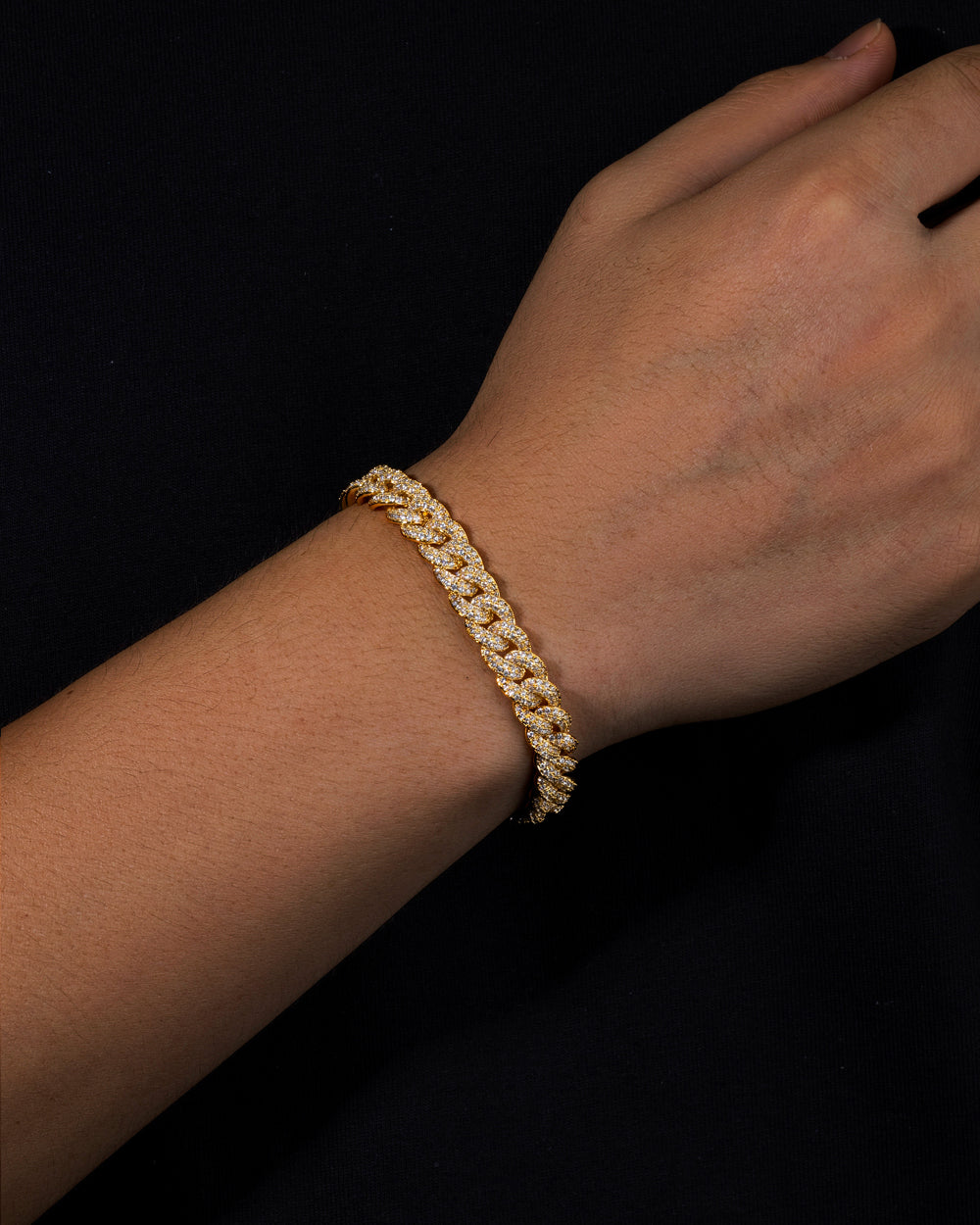 ICED CUBANA BRACELET. - 8MM GOLD