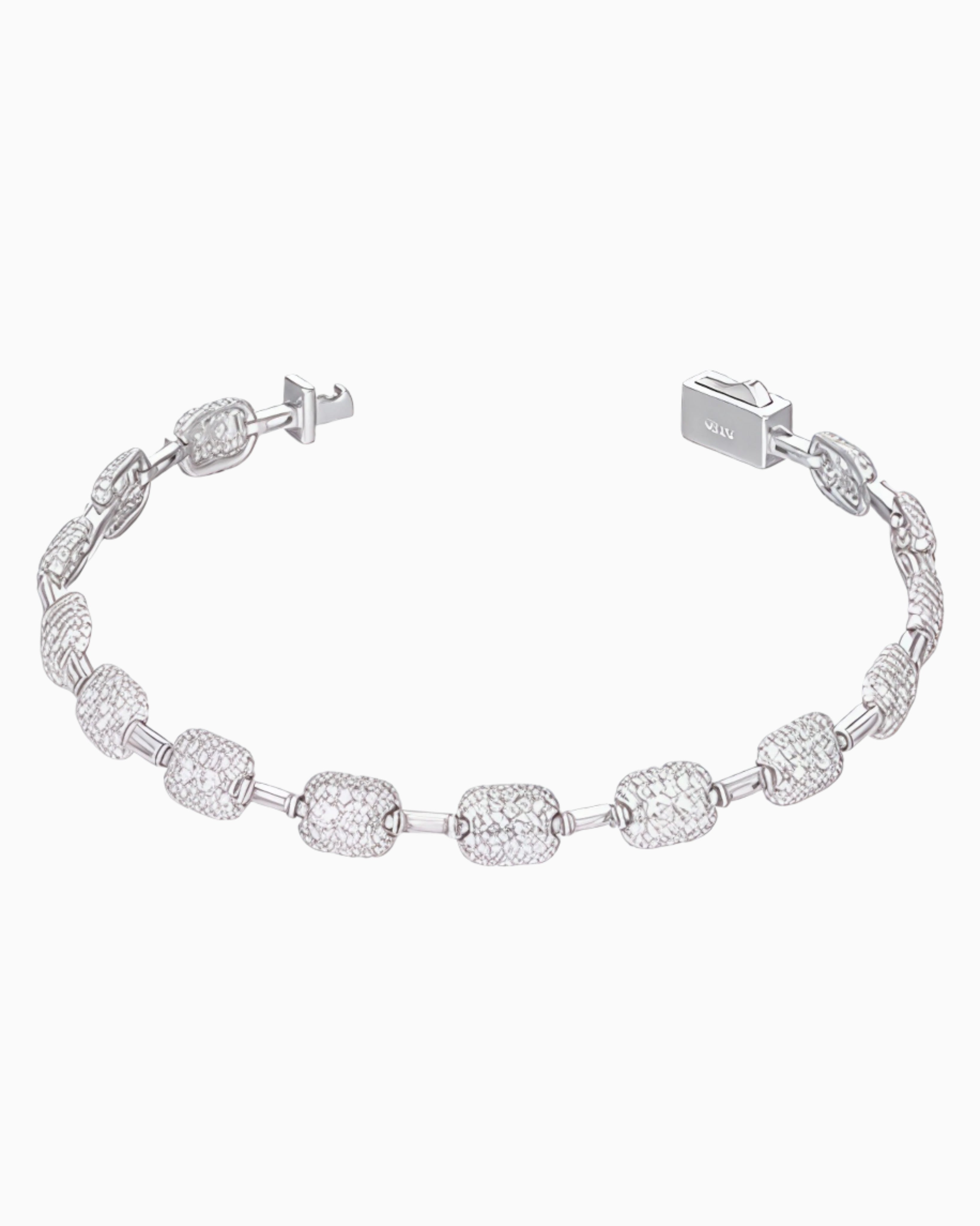MOISSANITE BAGUETTES & PAVED CUBES BRACELET.