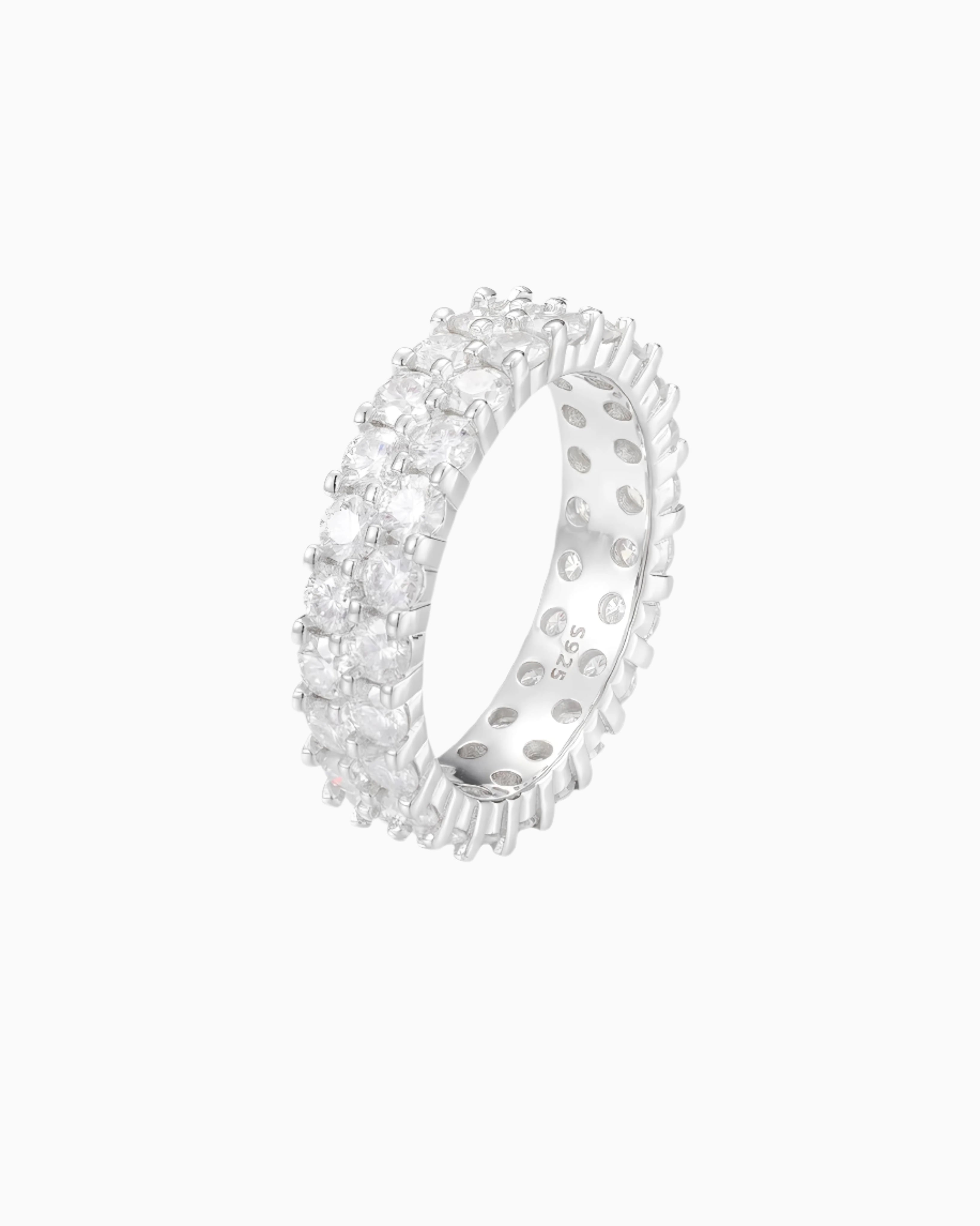 MOISSANITE DOUBLE THIN ETERNITY RING.