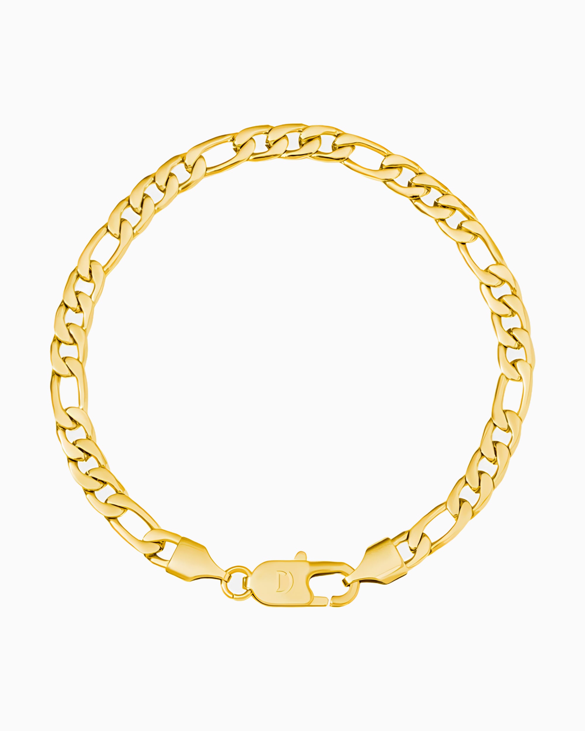 CLEAN FIGARO BRACELET. - 5MM GOLD