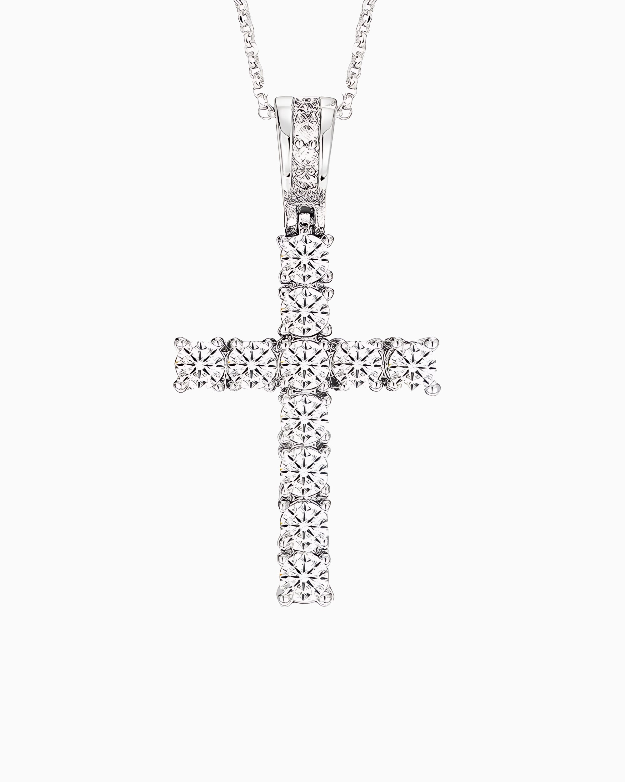 MOISSANITE CROSS PENDANT.