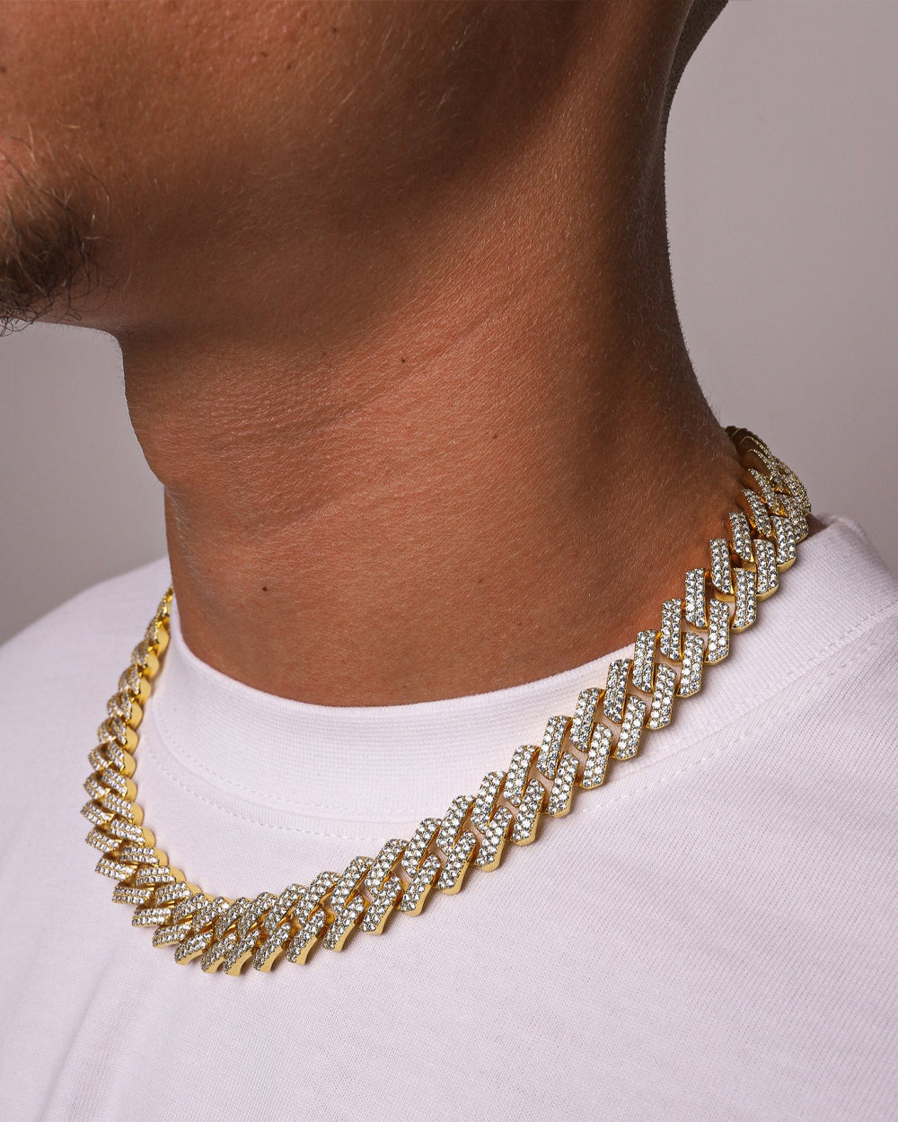 PRONG CHAIN. - 13MM 18K GOLD